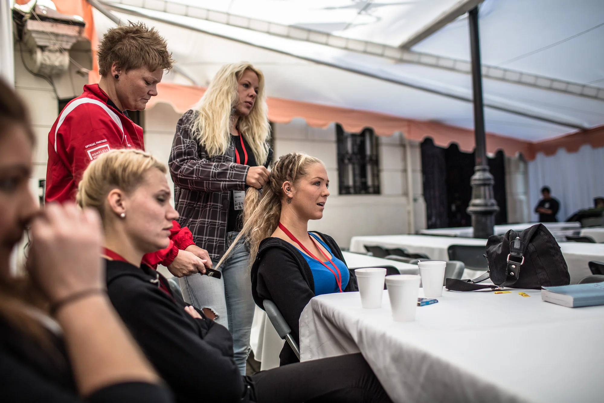 Players from Norway women’s team, prepare for one of their first games at the opening stages of the tournament. Although an extremely fast paced schedule, there is still time for the players, many of whom will have not left their native countries b