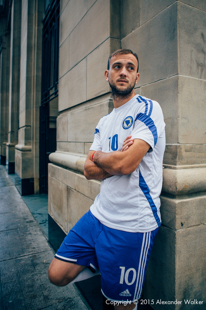  Asmir Mehic from Team Bosnia at the Homeless World Cup.  The Homeless World Cup is a unique, pioneering social movement which uses football to inspire homeless people to change their own lives. Homeless World Cup 2016 is taking place in Glasgow's Ge