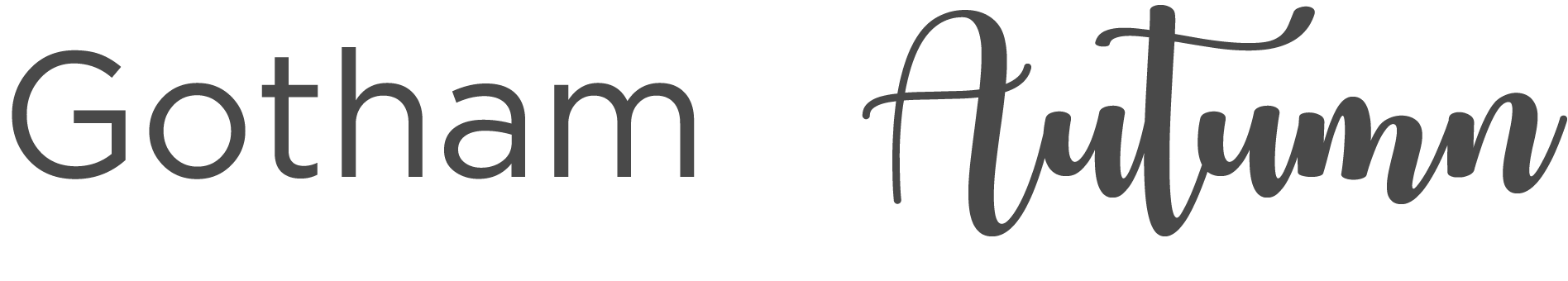 An example of a text font - Gotham - versus a display font - Autumn. While display fonts can add visual impact, depending on their design they can impact legibility.