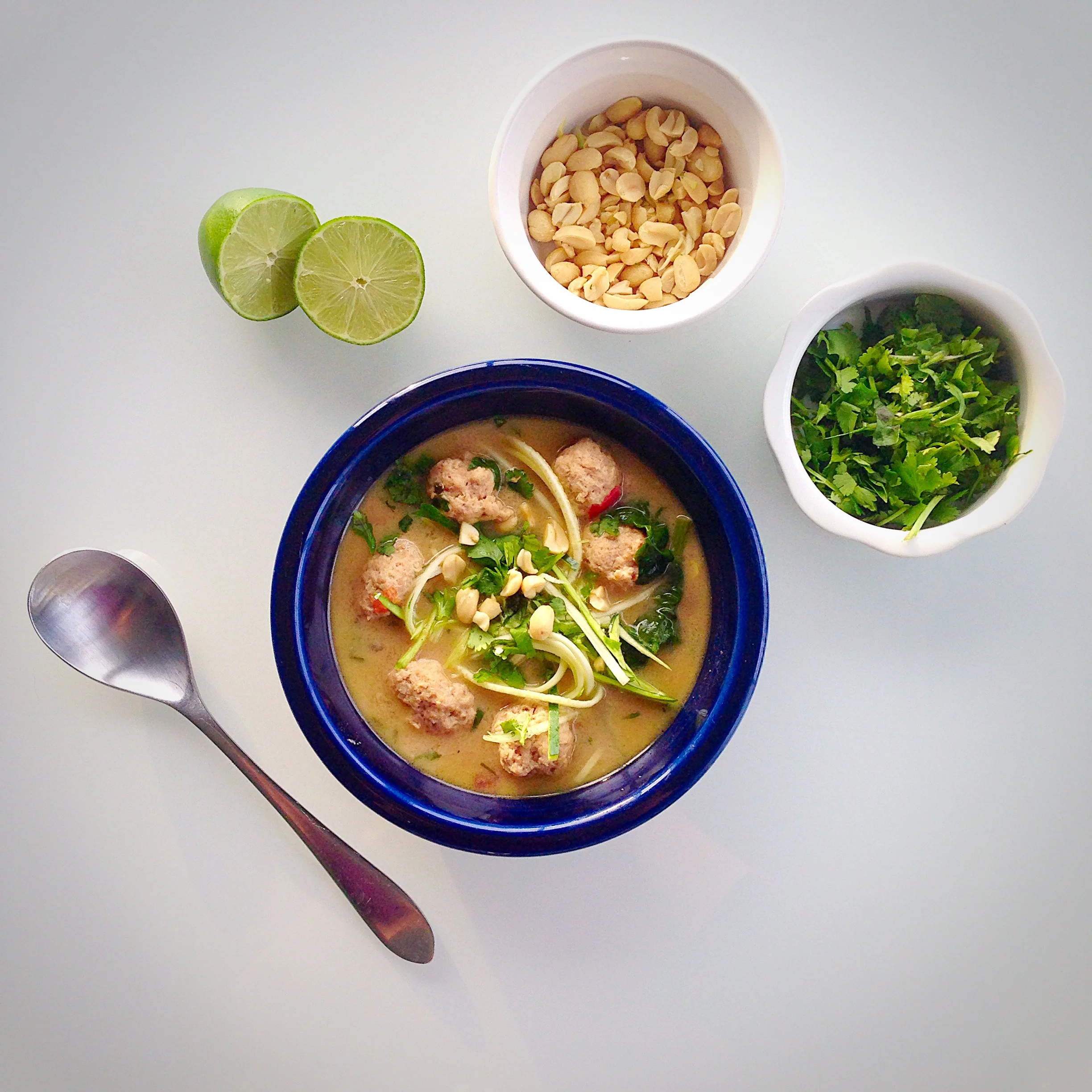 Zoodles & Thai Meatballs in Coconut Ginger Broth