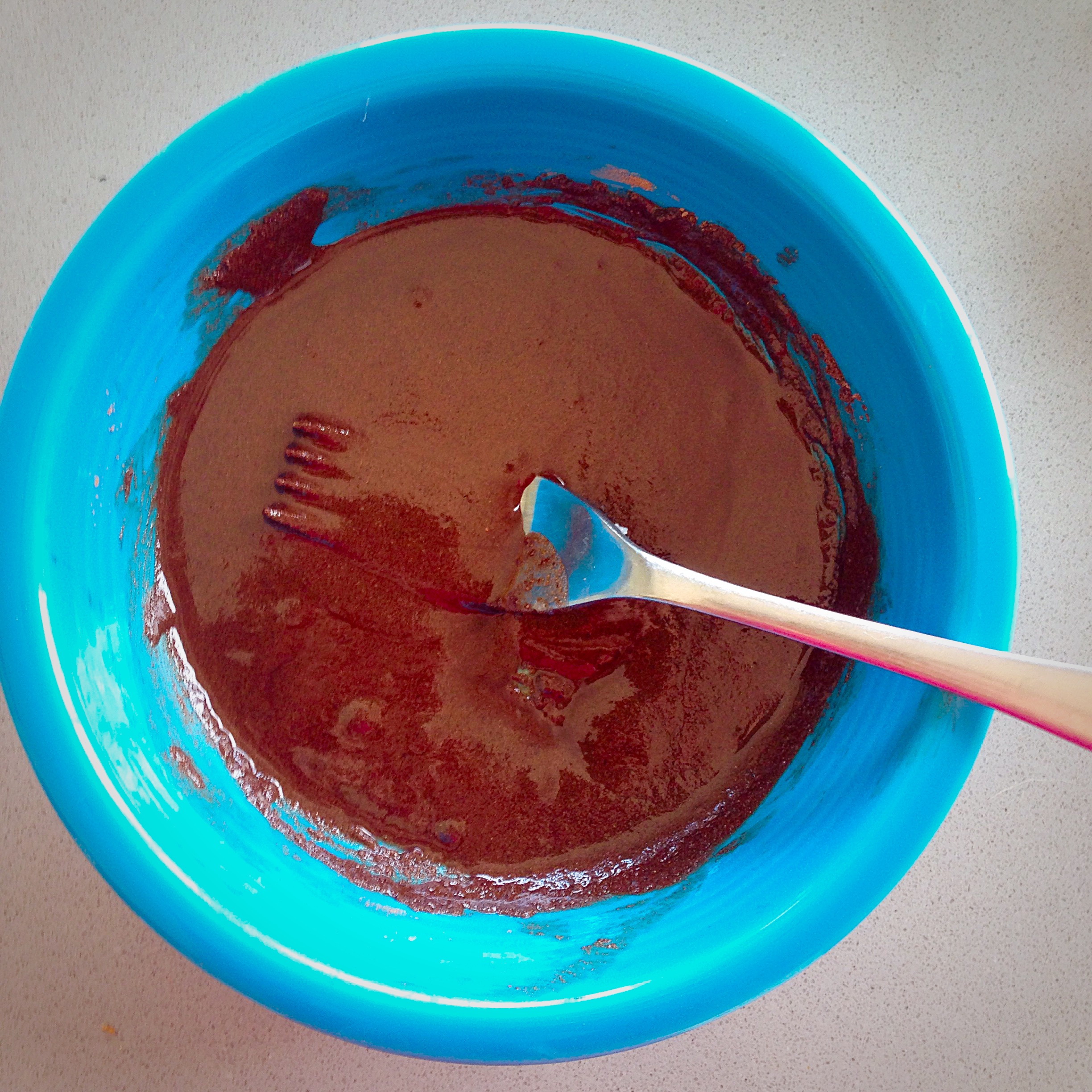 Step 1: Mix the shakeology powder with melted coconut oil