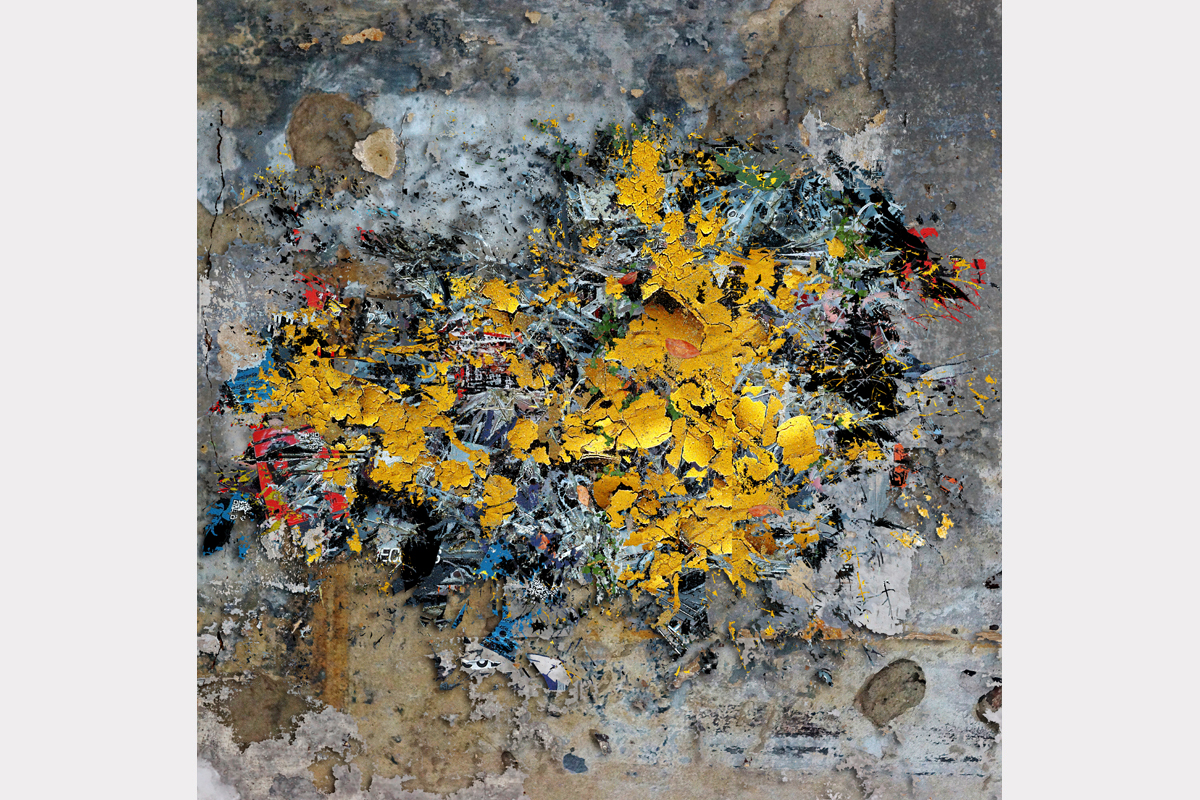"New life beyond the wall" - 100 cm x 100 cm