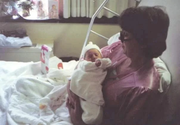 My Mom at Royal Oak Beaumont with me in 1983. That year she lost her father and had me. She was 35. Then 35 years later I had Bean at Royal Oak Beaumont exactly 2 months after losing her.