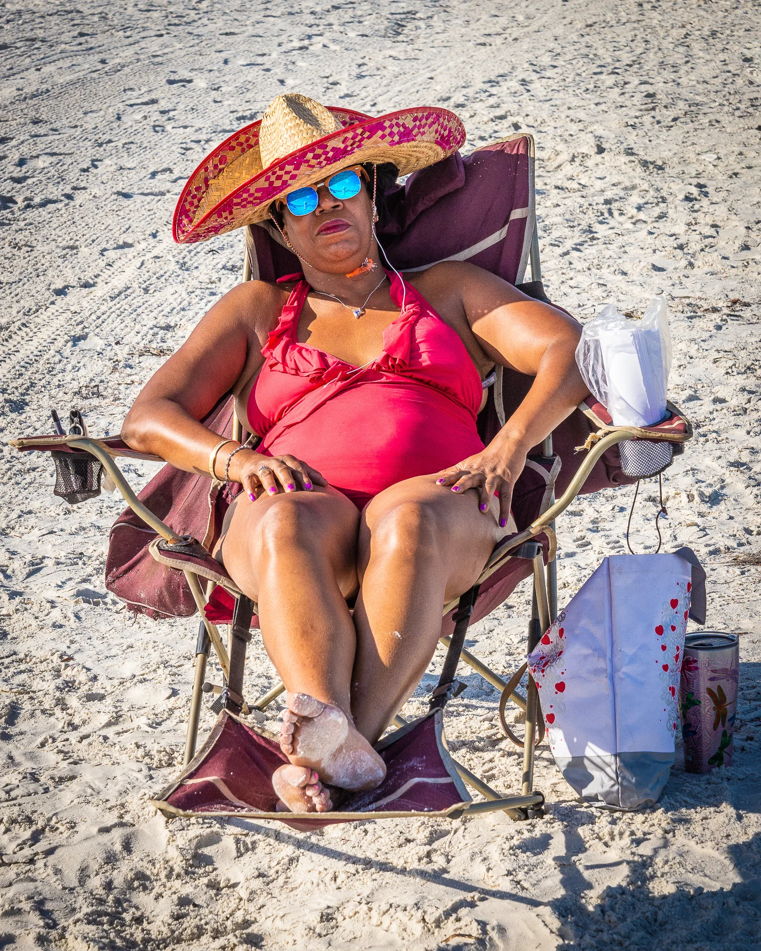 Woman Wearing Sombrero. June 2018