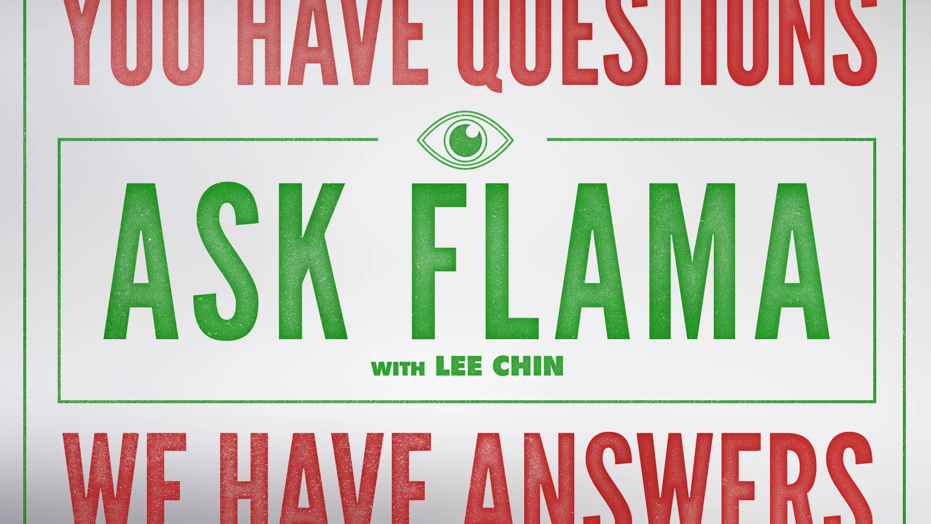 Ask Flama On-screen graphics package and set design for comedy web series. Included show titles, lower third, set design/build, and over-the-shoulder image containers.