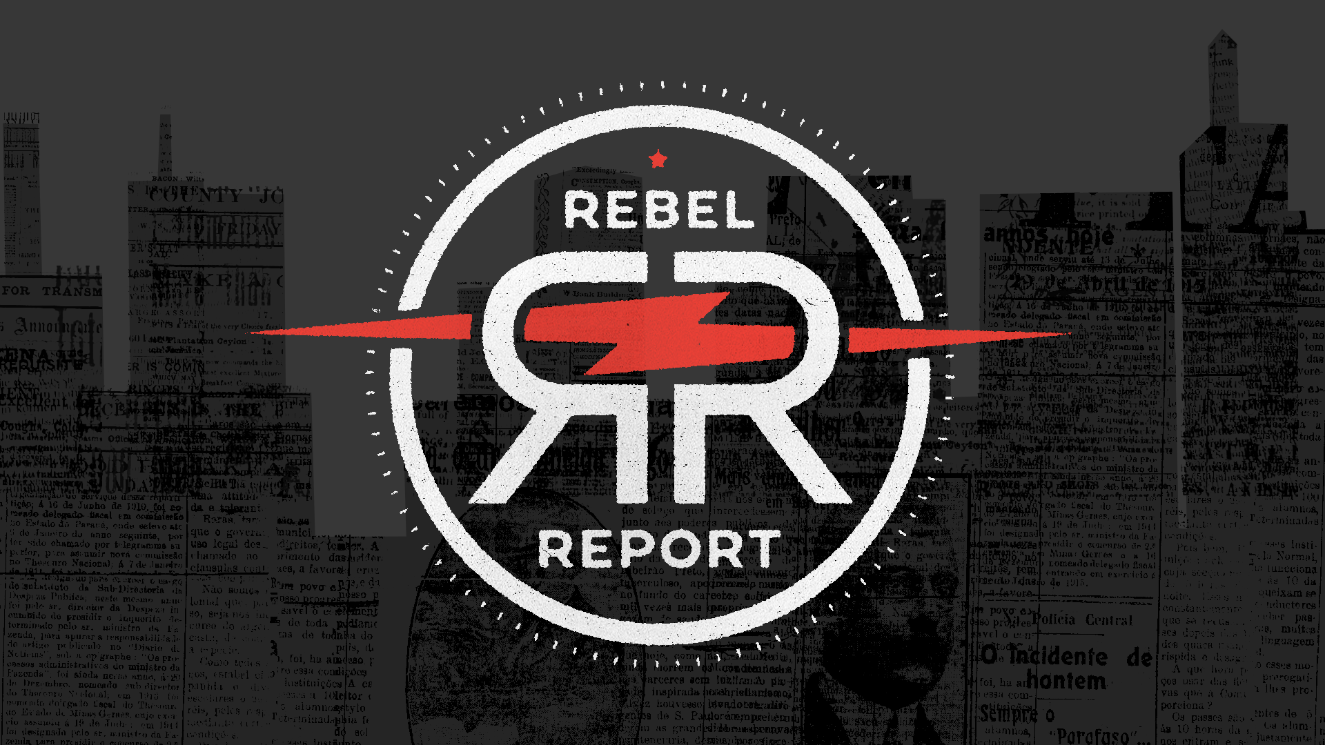 Rebel Report On-screen graphics package for news-comedy web series. Package included show titles, green-screen graphics, and full-screen title cards. Main logo design by Brett Mikoll.
