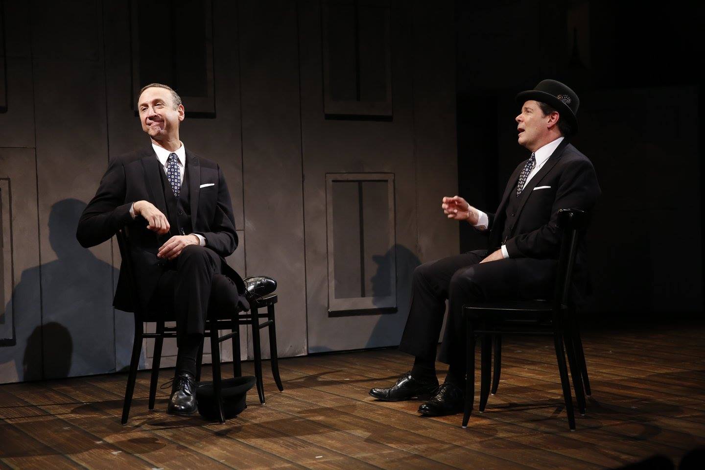 A still from the show of Tom and I enjoying ourselves onstage