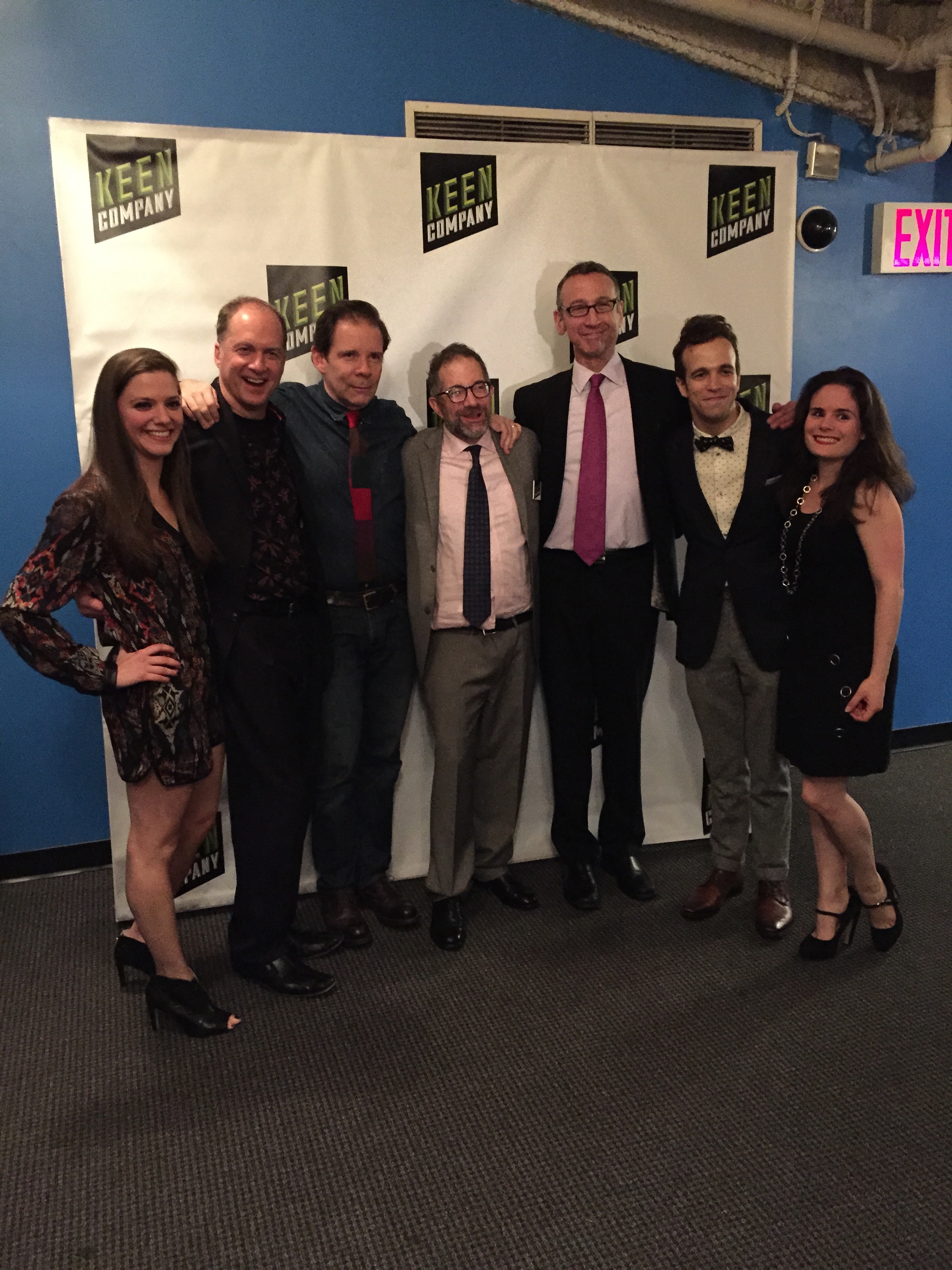 The cast, director, stage manager, and assistant stage manager at last night's opening night reception.