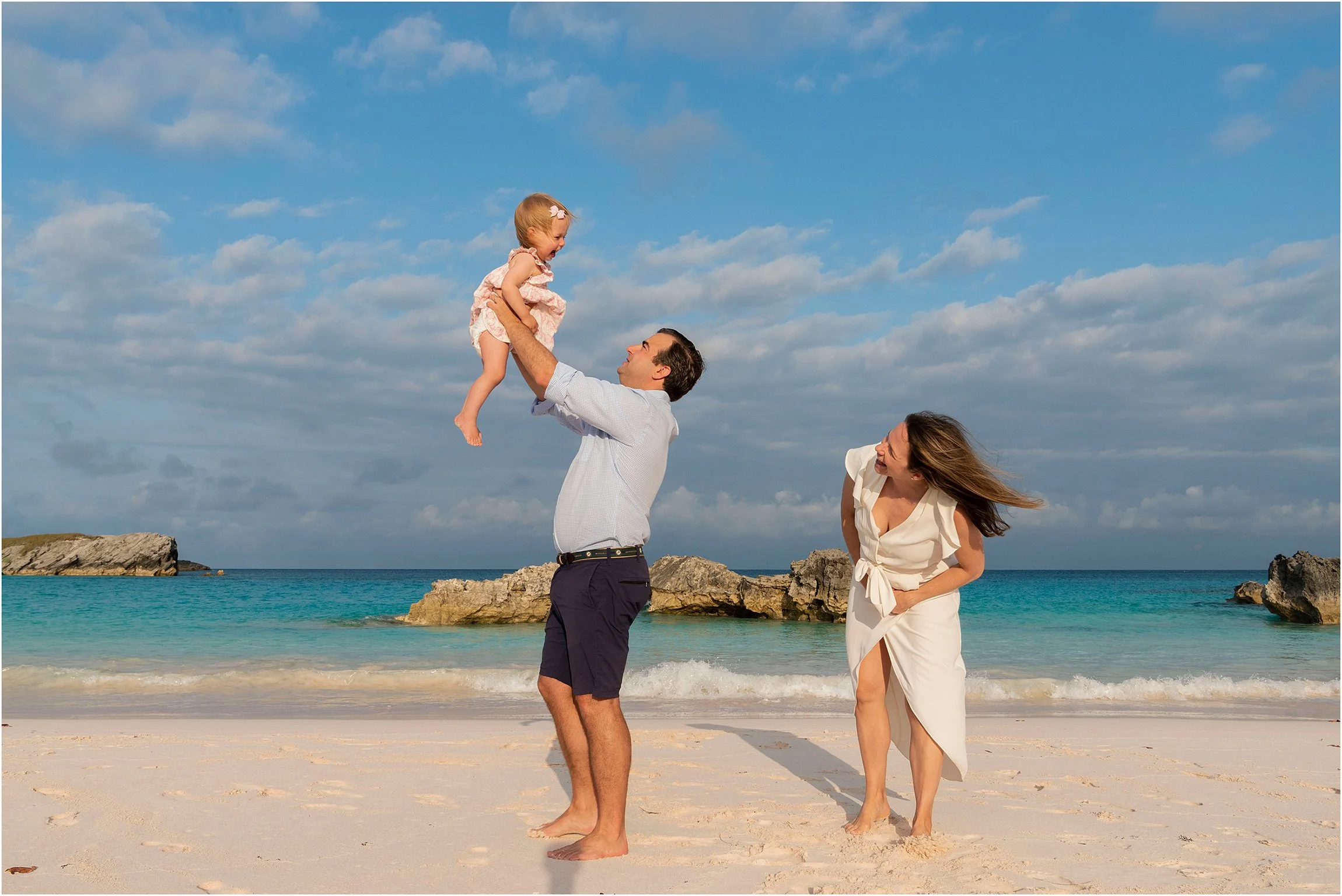 Portrait: L &amp; Family - Frick's Beach in Tucker's Town Bermuda