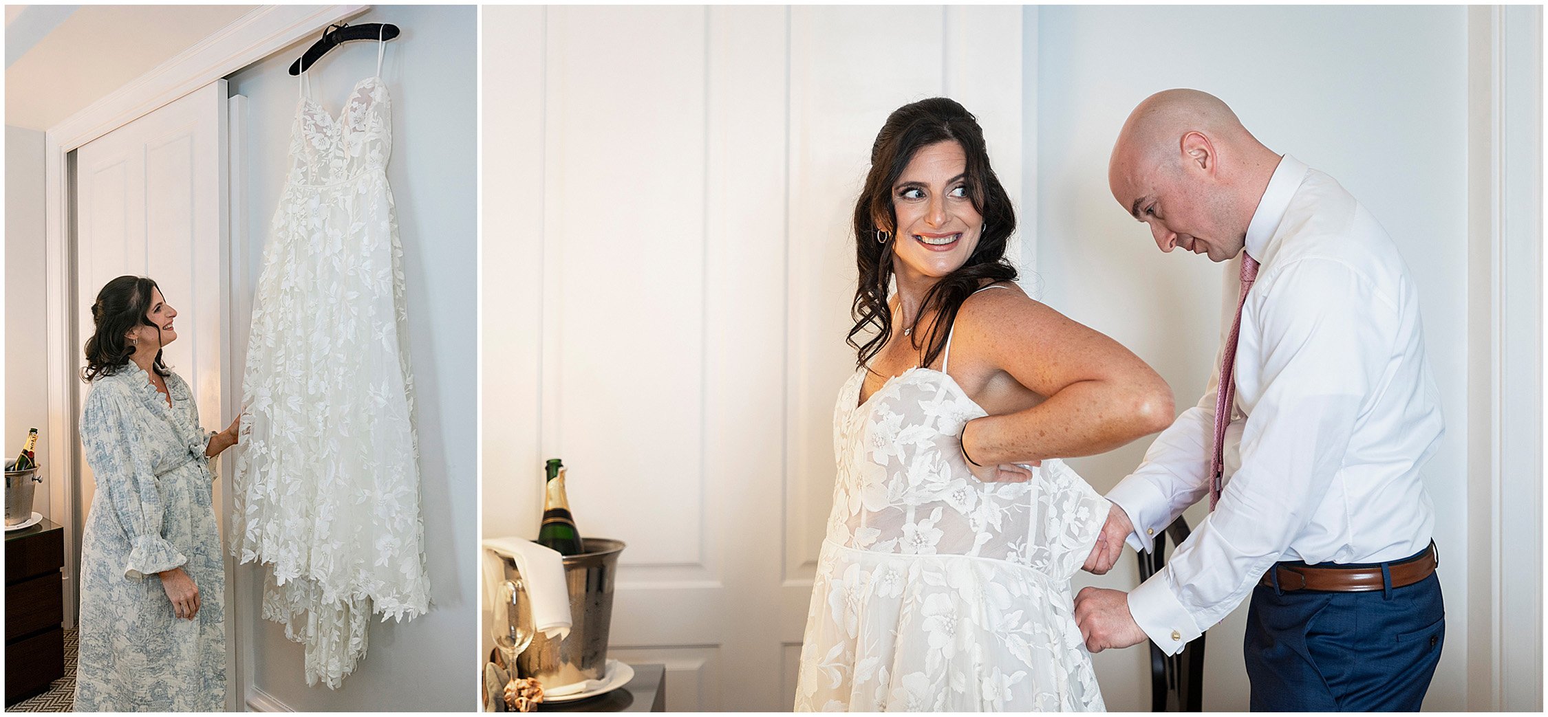 Bride and Groom getting ready for wedding at Rosewood Bermuda