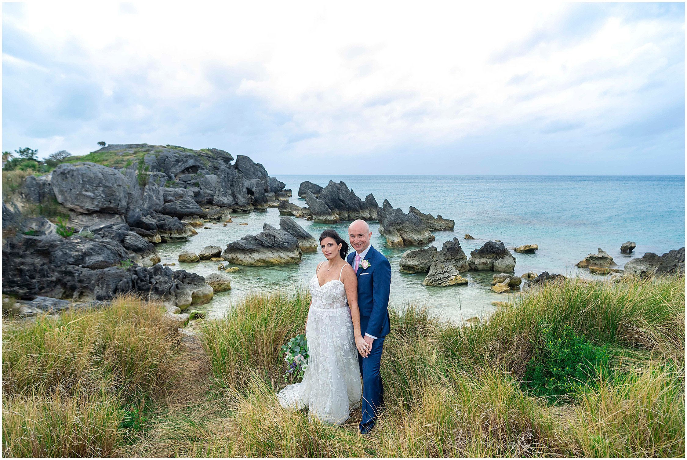 Bride and Groom at Tobacco Bay Beach in Bermuda