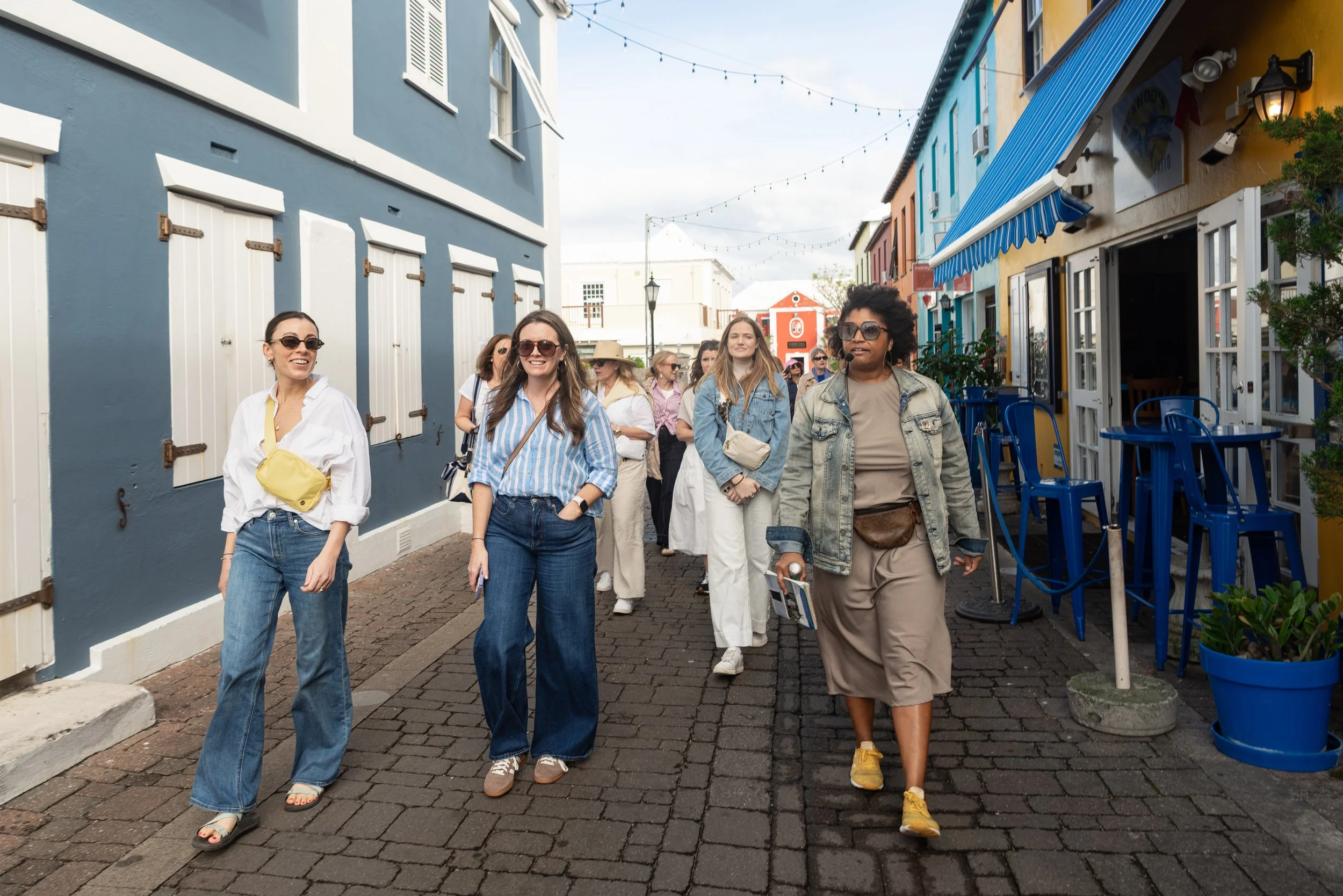  Kristin White leads a tour through St. George’s Historic Town for visiting travel agents on January 7, 2026. 