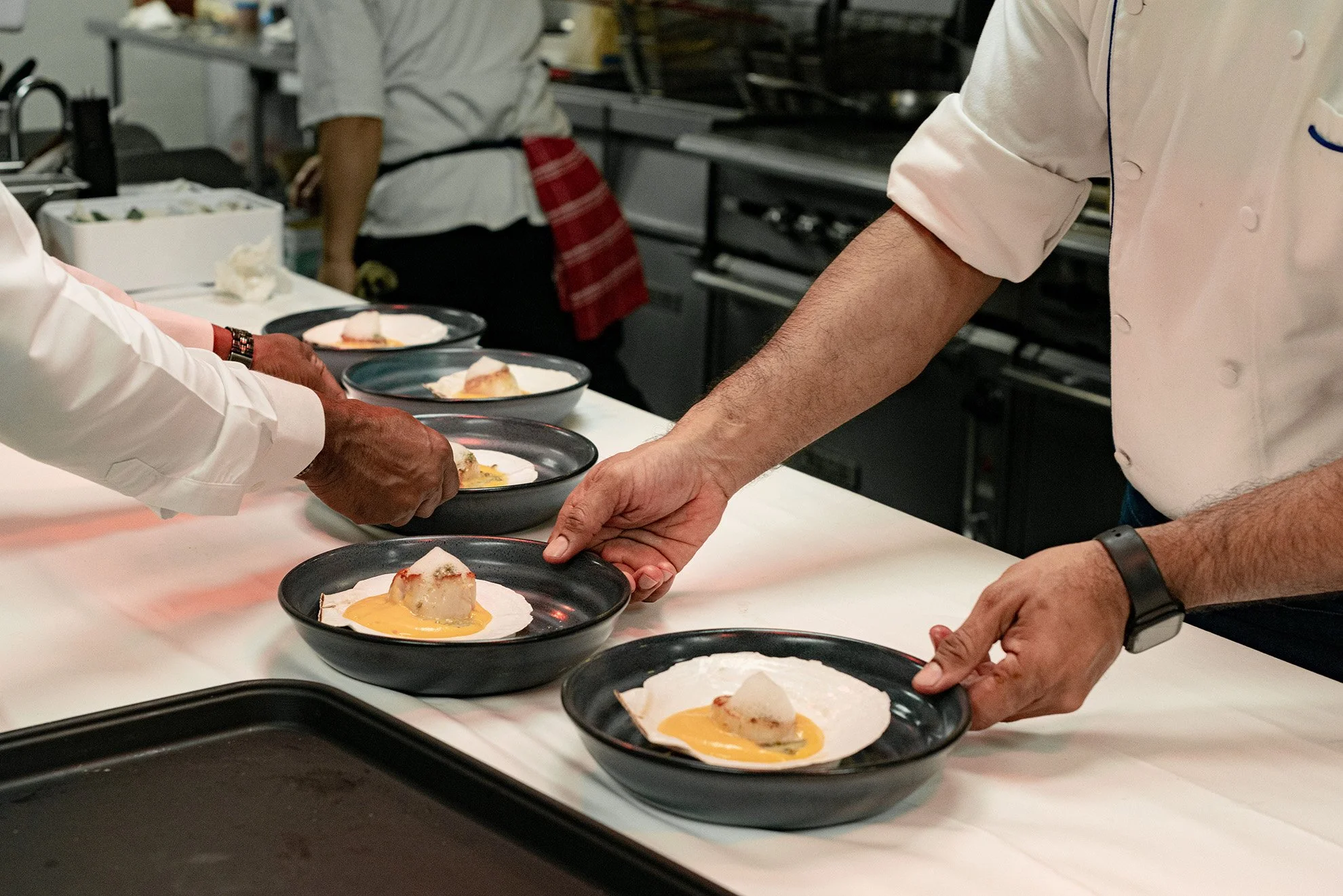  Chefs at The Loren Resort in Smith's Parish, Bermuda, prepare the New Year's Eve Dinner for their clients on December 31, 2022. 