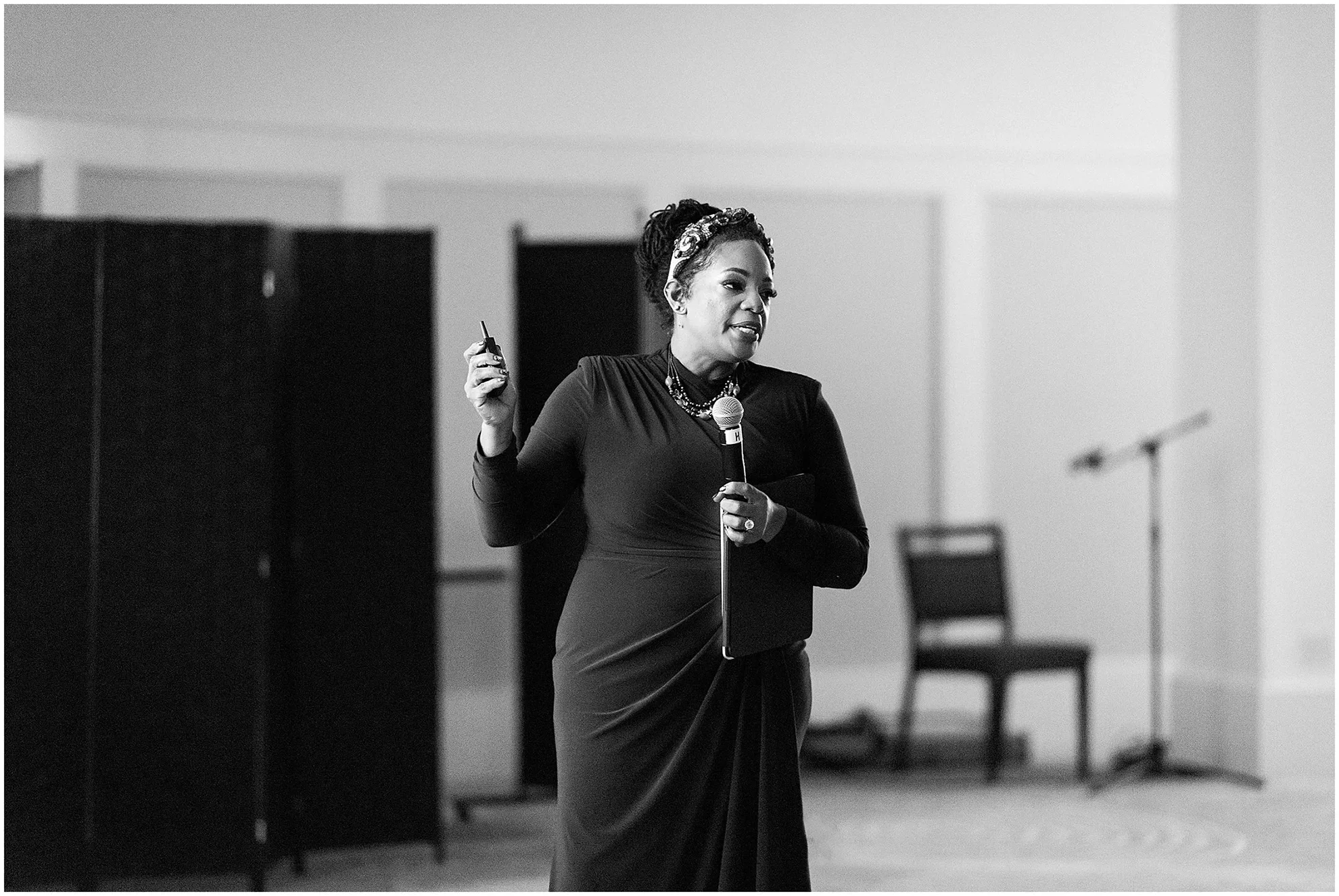  The Women’s Resource Center hosts a gala in honor of “Purple Thursday” at the Hamilton Princess Resort in the City of Hamilton in Bermuda on October 17, 2024.  This year’s feature speaker was Tawana Tannock, who retold the horrifying story of Bermud