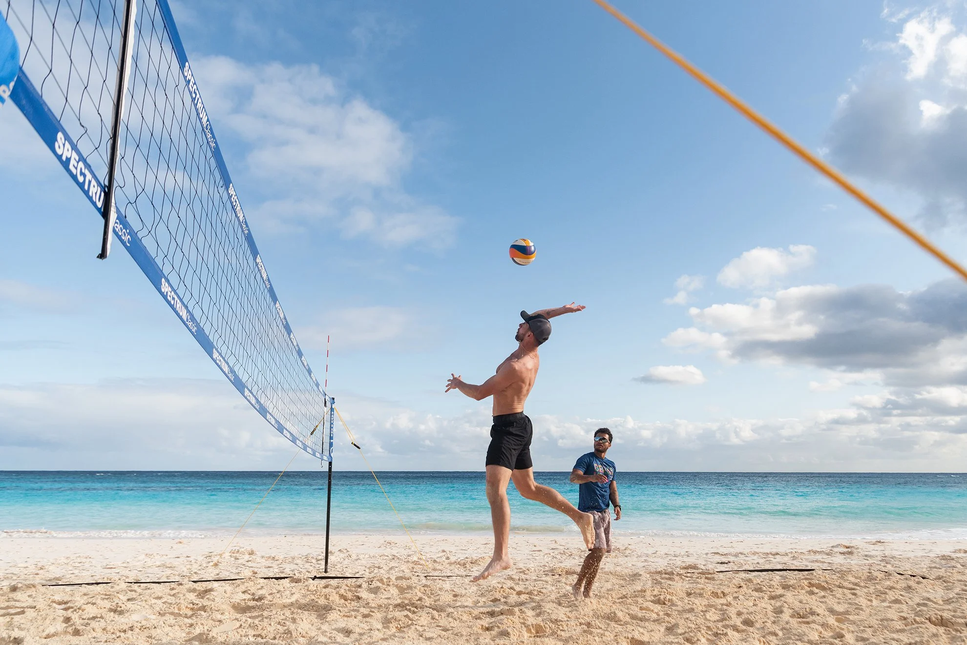  The men’s Bermuda national volleyball team trains in the pre-season with coach Meagan McPeek at Coral Beach Club on February 14, 2026. 