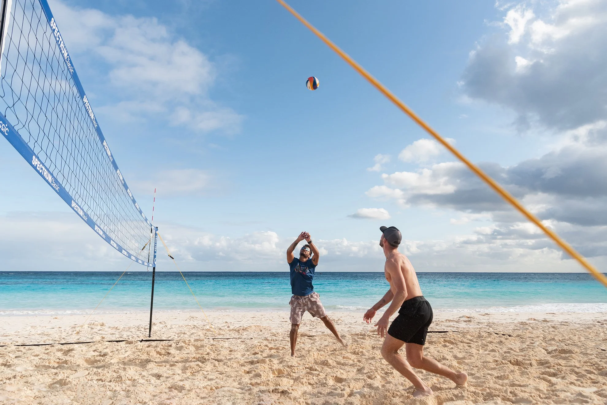  The men’s Bermuda national volleyball team trains in the pre-season with coach Meagan McPeek at Coral Beach Club on February 14, 2026. 