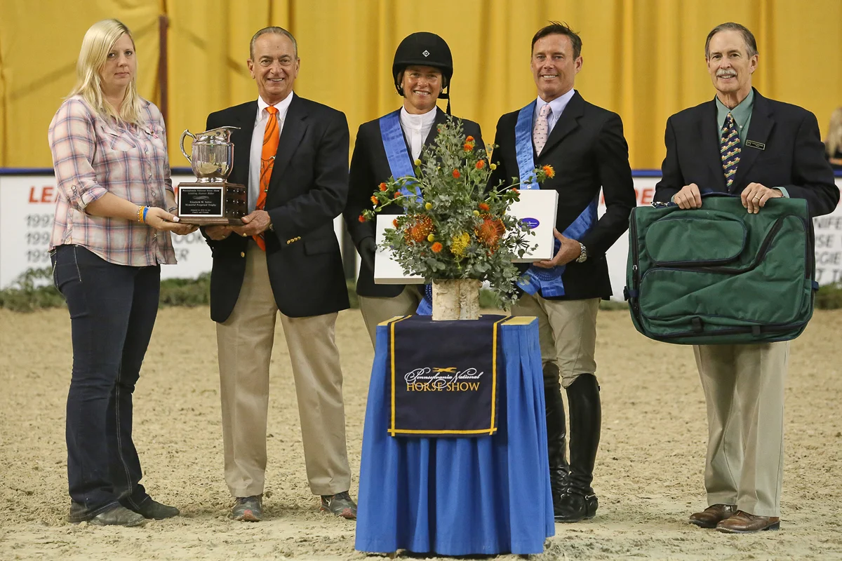 Jen Alfano receives the co-Leading Hunter Rider Award with Scott Stewart