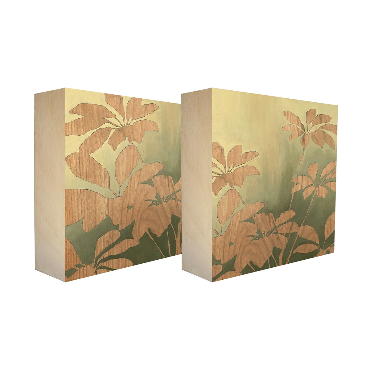 Life Forms No. 3 - Set of 2 limited edition botanical art blocks