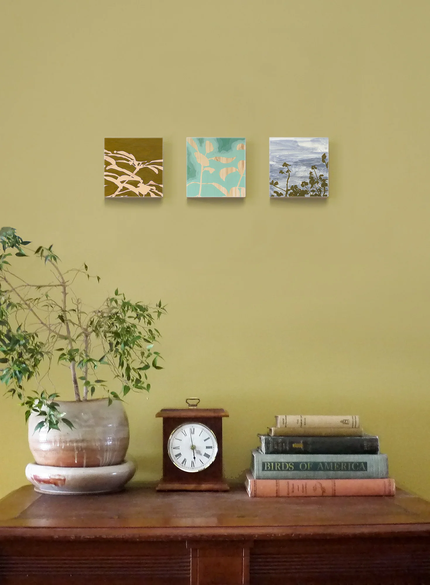Out in the Garden - Set of 3 limited edition botanical art blocks
