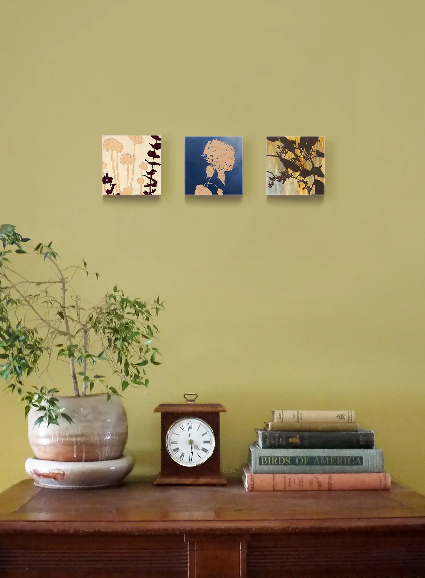 Bright Beginnings - Set of 3 limited edition botanical art blocks
