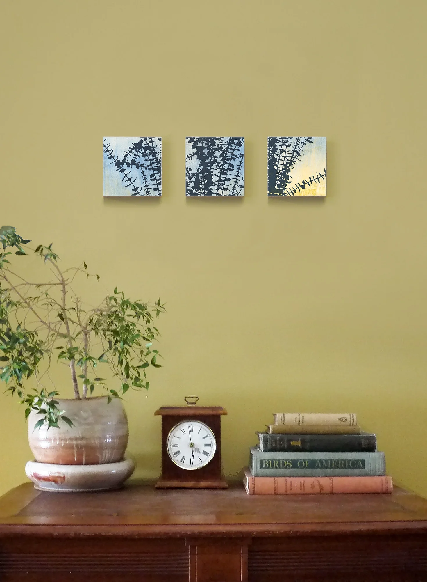 Dreaming - Set of 3 limited edition botanical art blocks