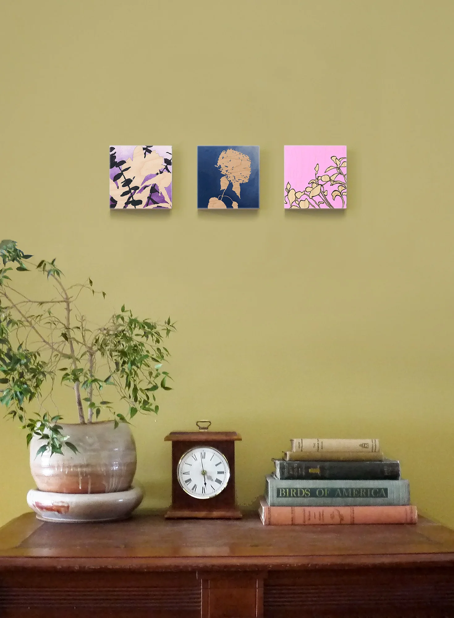 Sweet Memories - Set of 3 limited edition botanical art blocks
