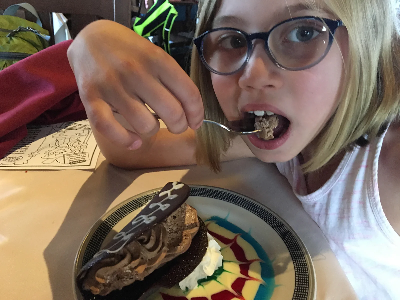 Kate eating chocolate "moose"