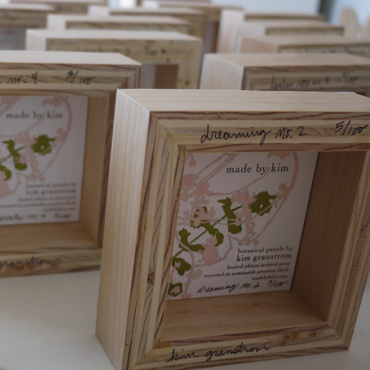Overnight Magic - Set of 2 limited edition botanical art blocks