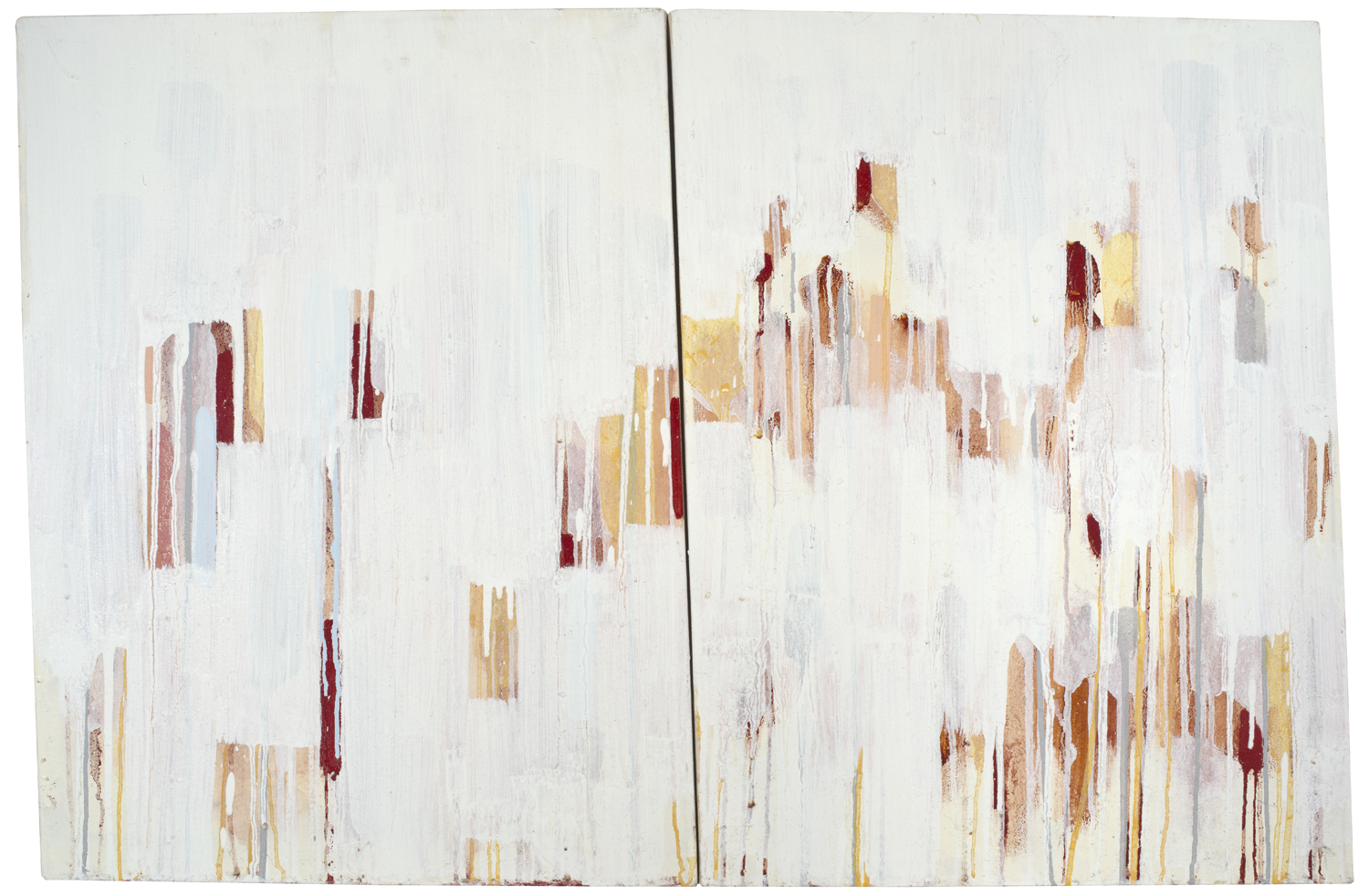 Leslie Ann Ravel Homage to Xenakis , 2011 Oil on two canvases 24 x 36 in. (61 x 91.4 cm)