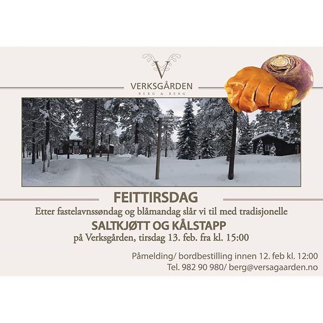 #Verksgården #feittirsdag #tradisjonsmat