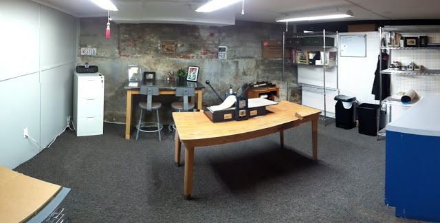 A panoramic shot of the shop - It certainly won't stay this clean!!