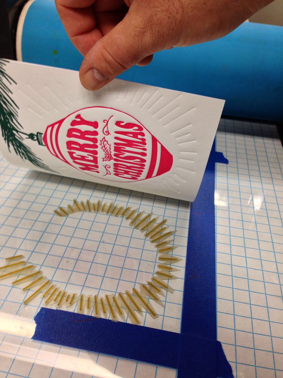  Blind debossing some radiating lines!