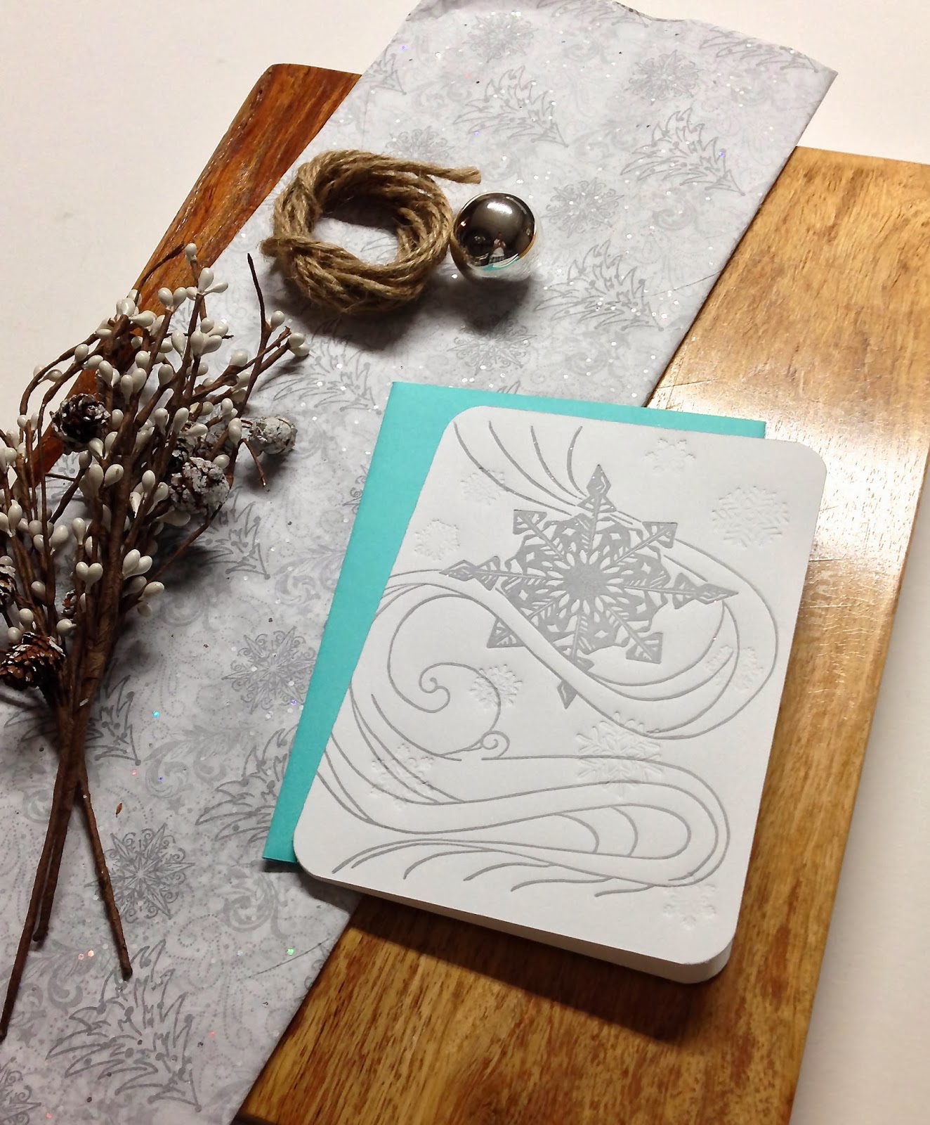 The Final Snowflake card with its Blue Raspberry envelope. 