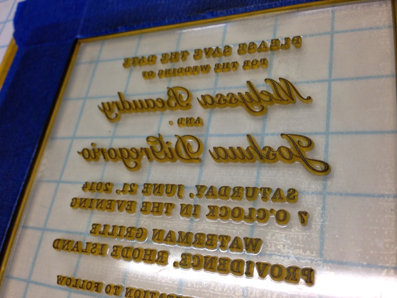 Inked invitation plate. 