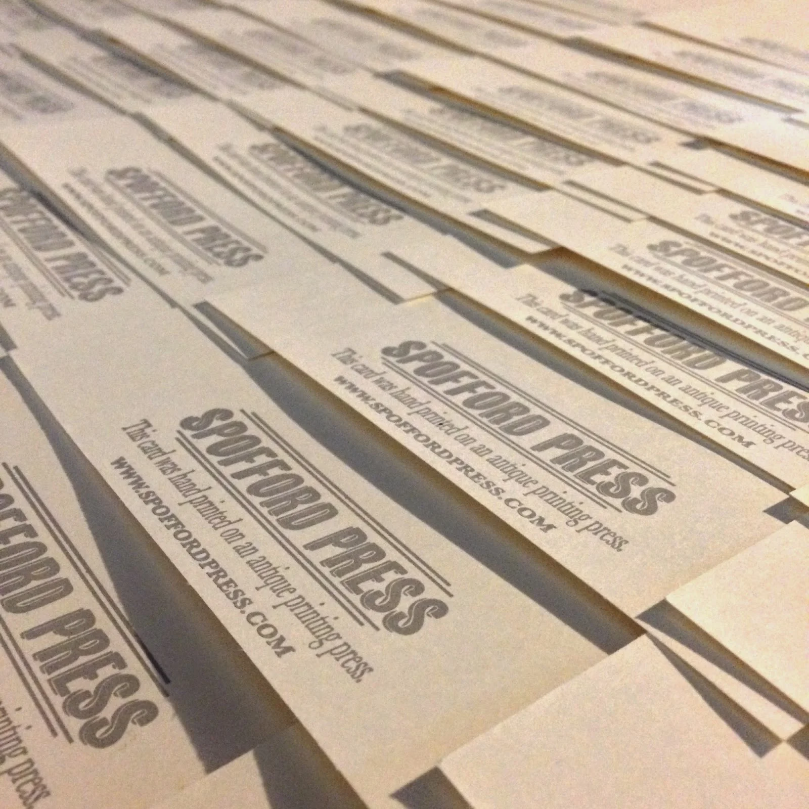 The backs of some cards, printed much quicker then using the etching press!