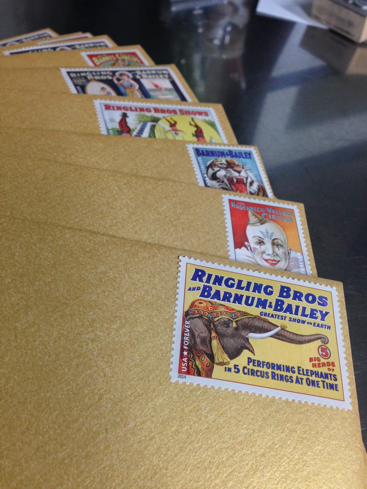 The use of vintage circus stamps was amazing! 