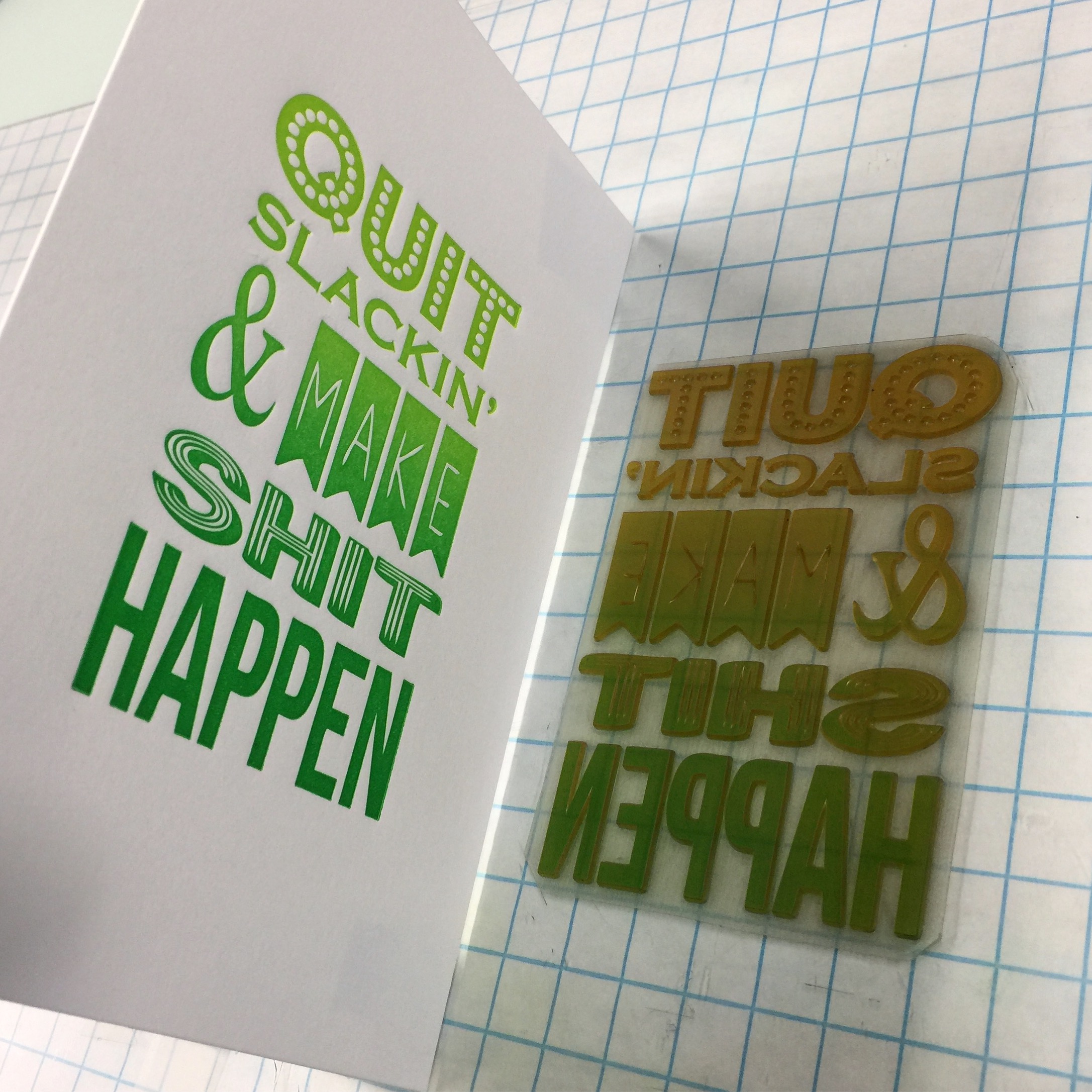 Coming off press.