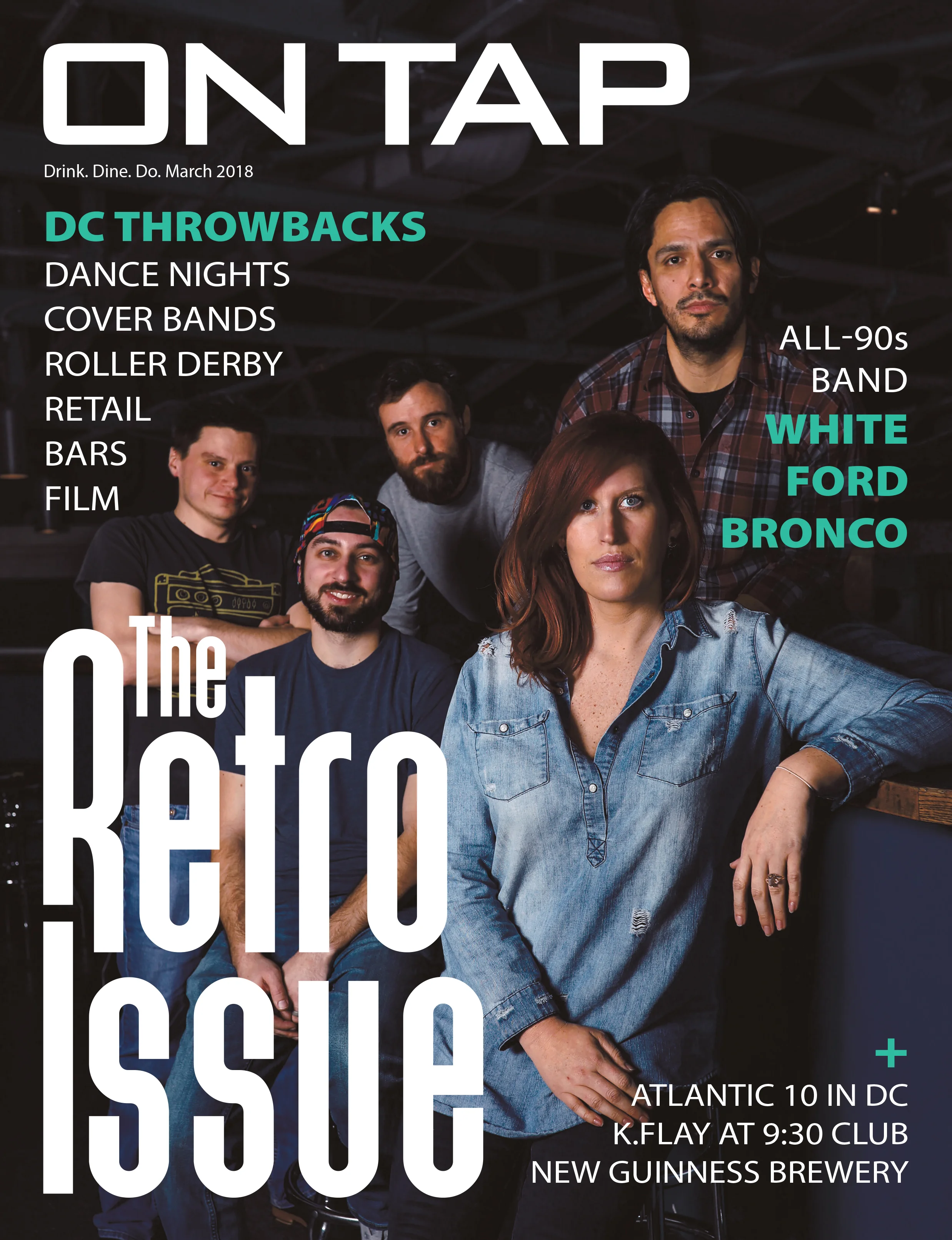 LG Photography shot White Ford Bronco for the cover of On Tap Magazine's March 2018 issue.