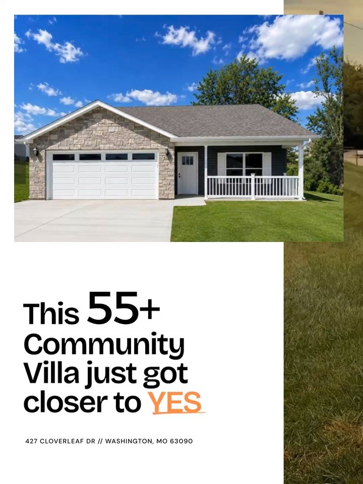 available now. 55+ community. country club farms. 

connect with Jake Stallmann
636.234.5838
more home info in bio 👌