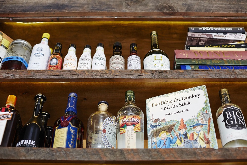 Table, Donkey and Stick Top Shelf