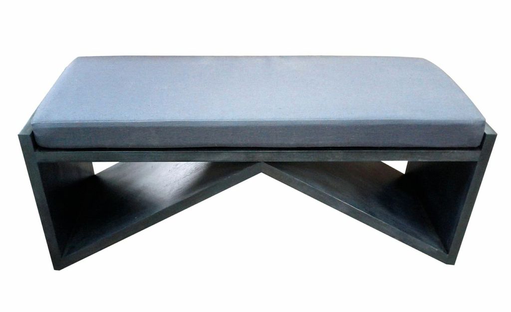 Indoor/Outdoor Bench with Upholstered Seat