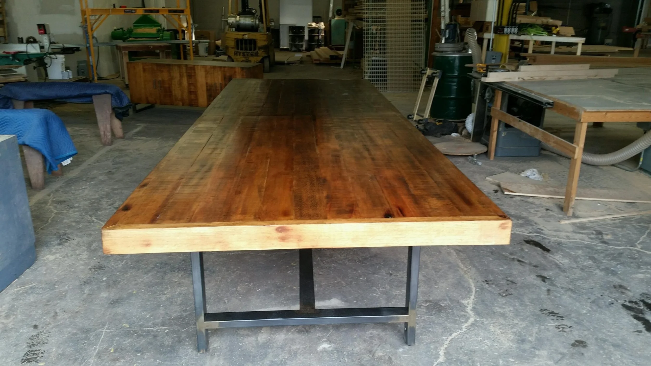 Extra Large Conference Room Table with Metal Welded Base