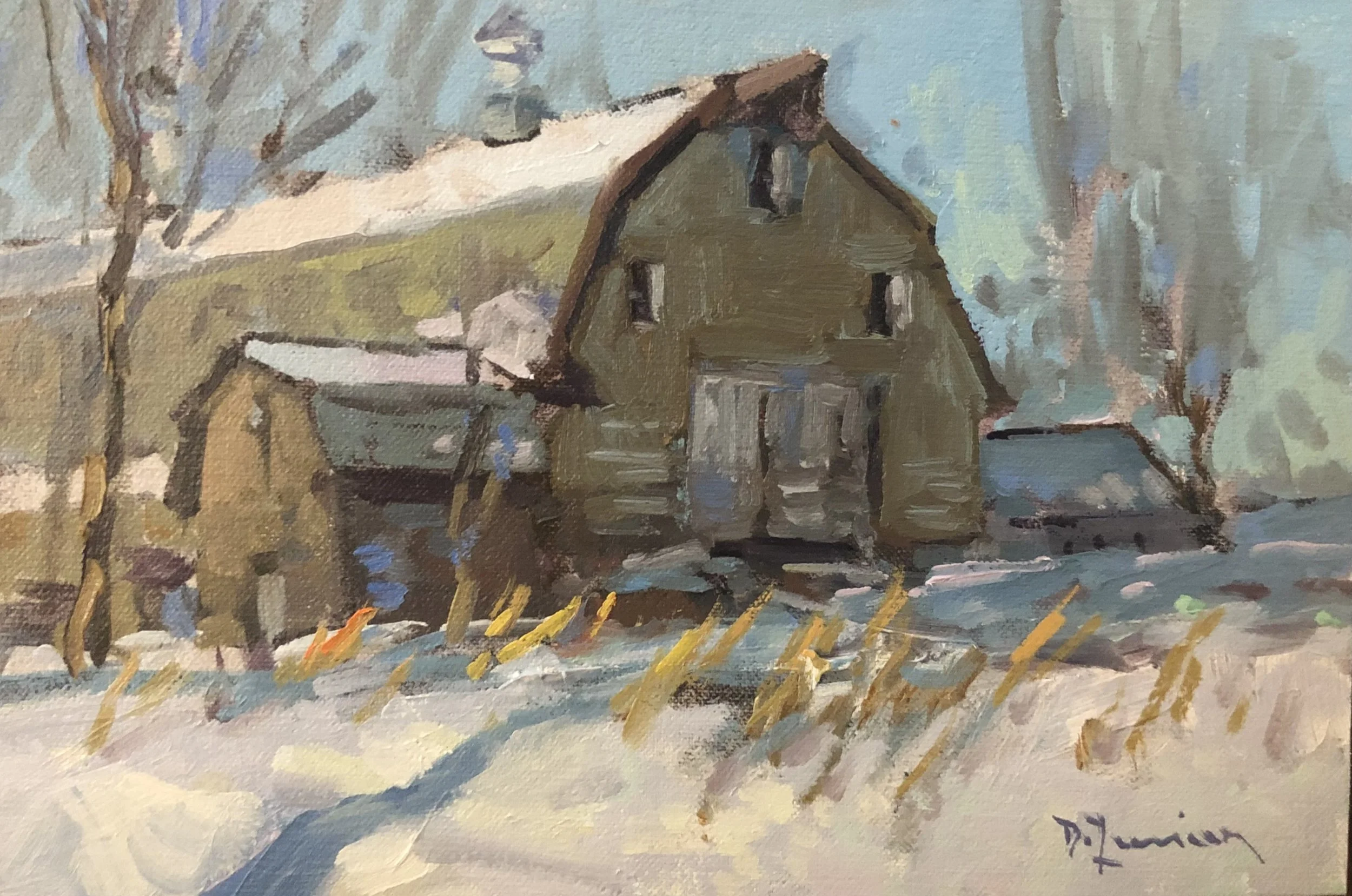 Hillside | 6x9" oil by David Lussier