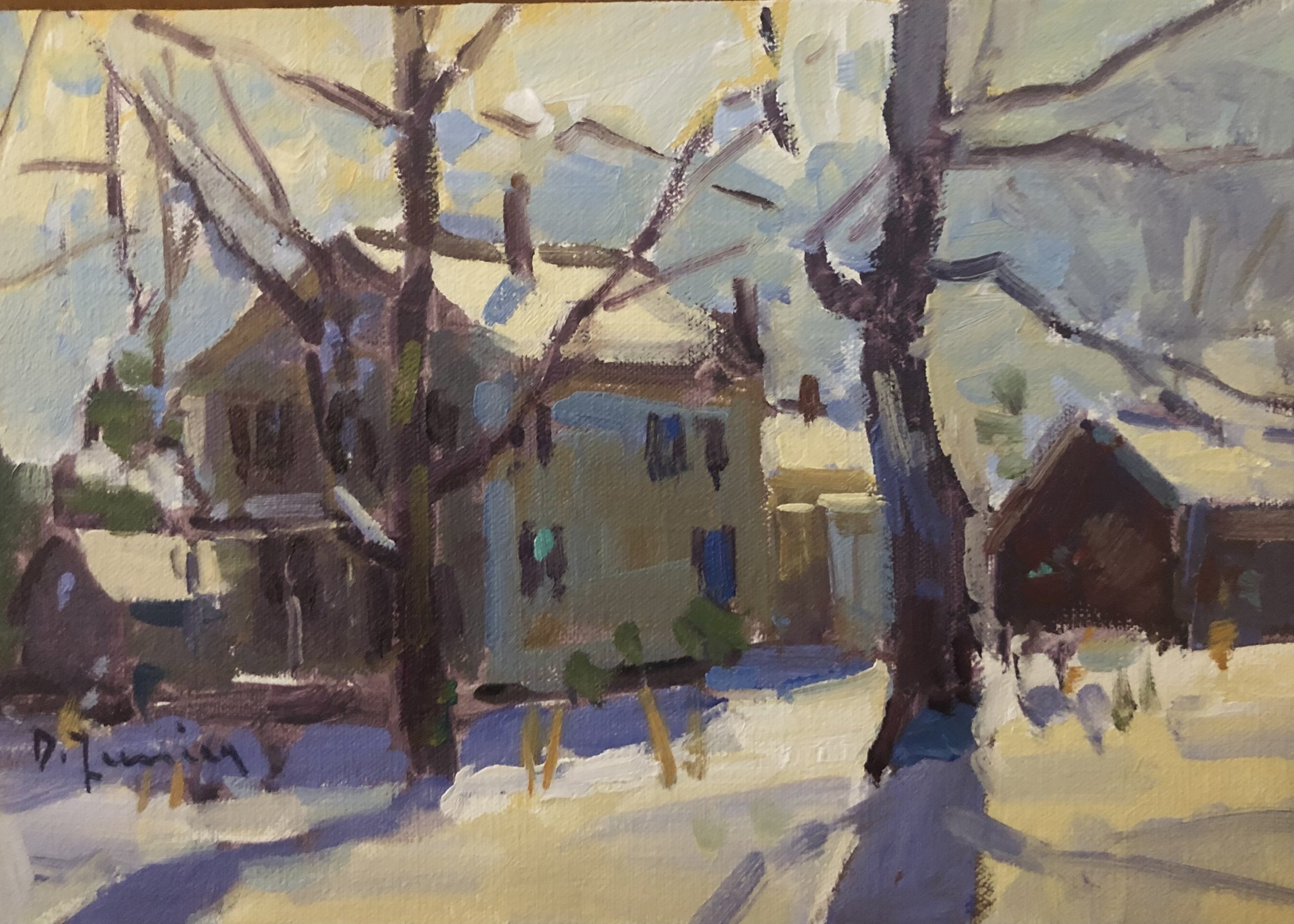 Village View | 6x9" oil by David Lussier