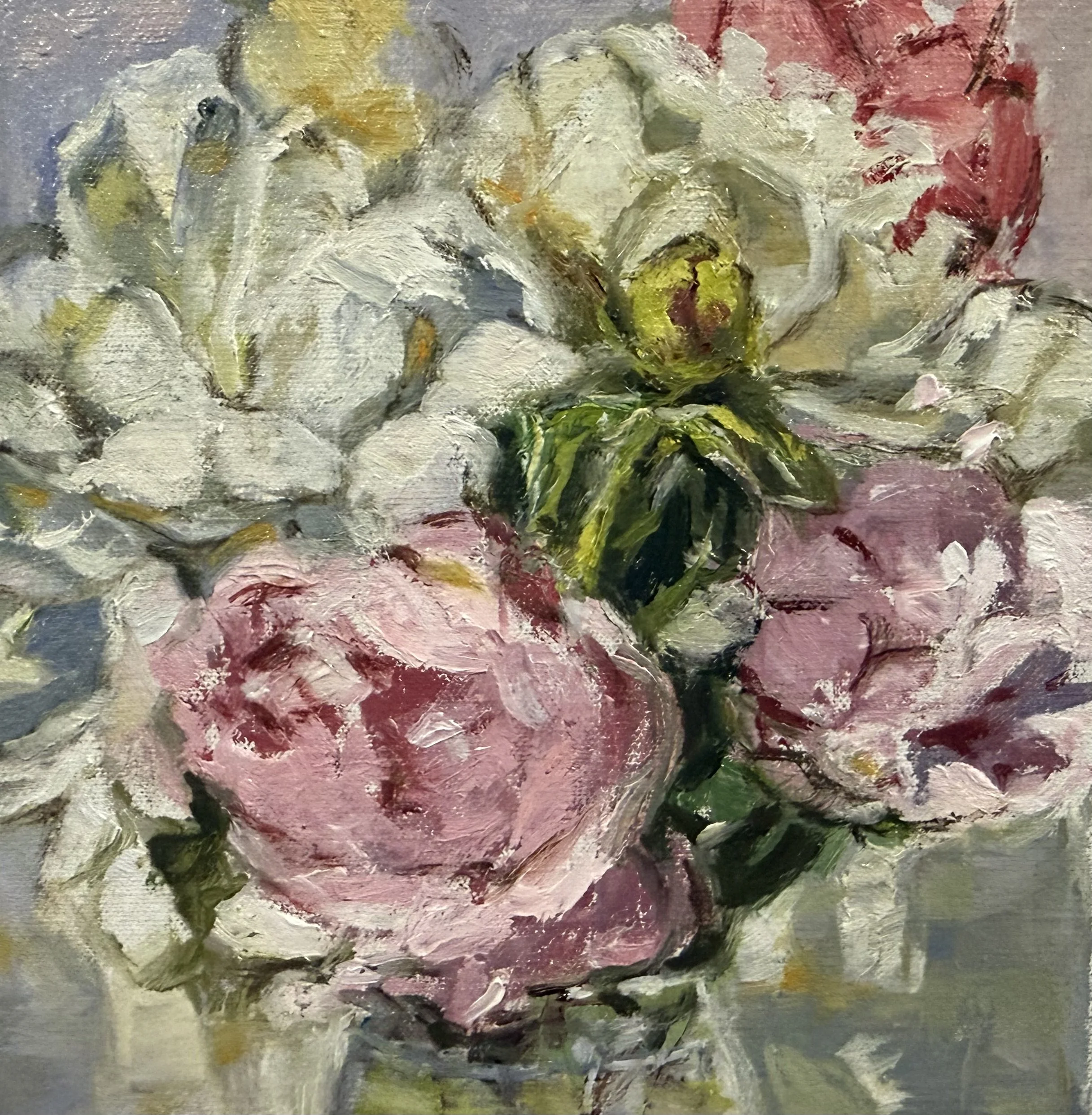 Peony Bouquet 6x6" | oil by Pamela Lussier