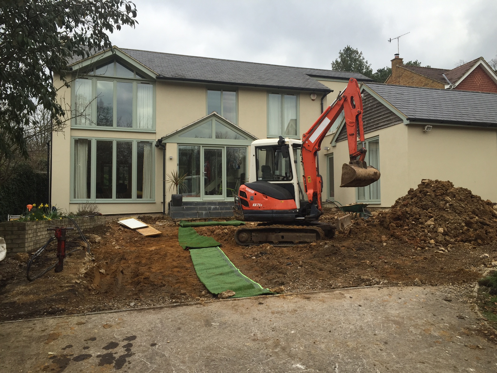 A 3 tonne digger will soon get the main works sorted!