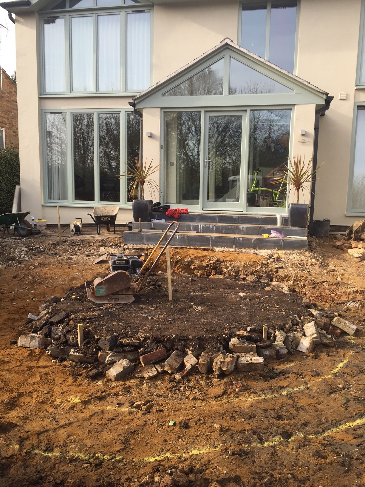 First paved area being constructed....