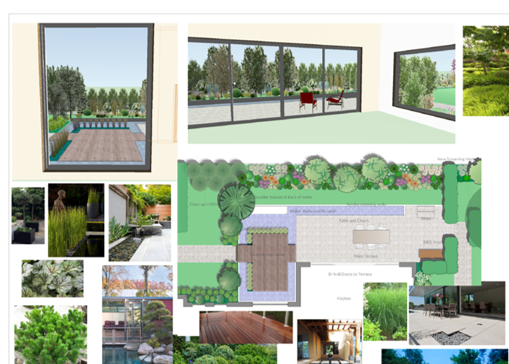 Example of mood board and concept design stage with some 3D CAD images