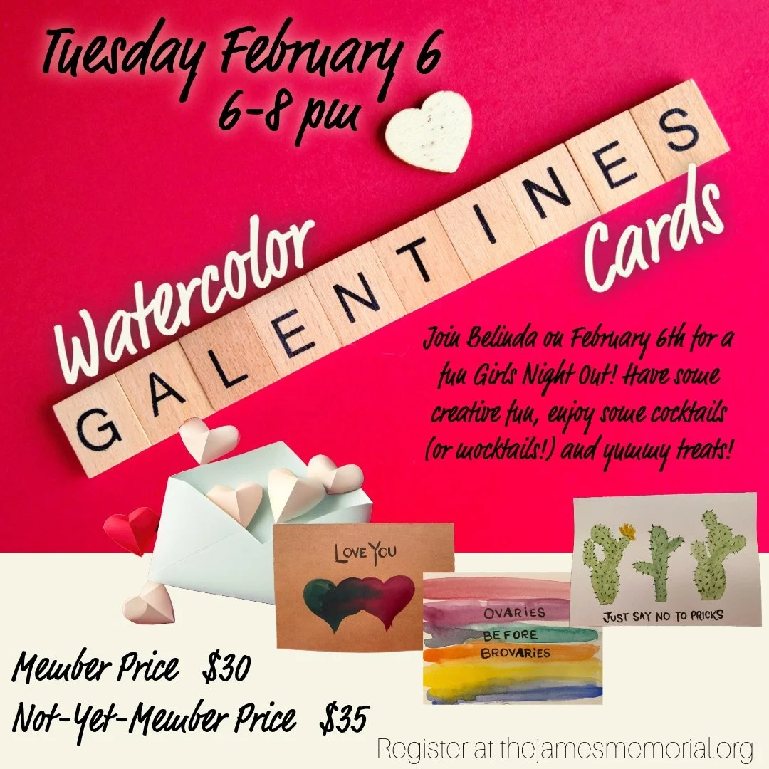 Girls' Night Out Watercolor "Gal"entine Cards - James Memorial Art Center