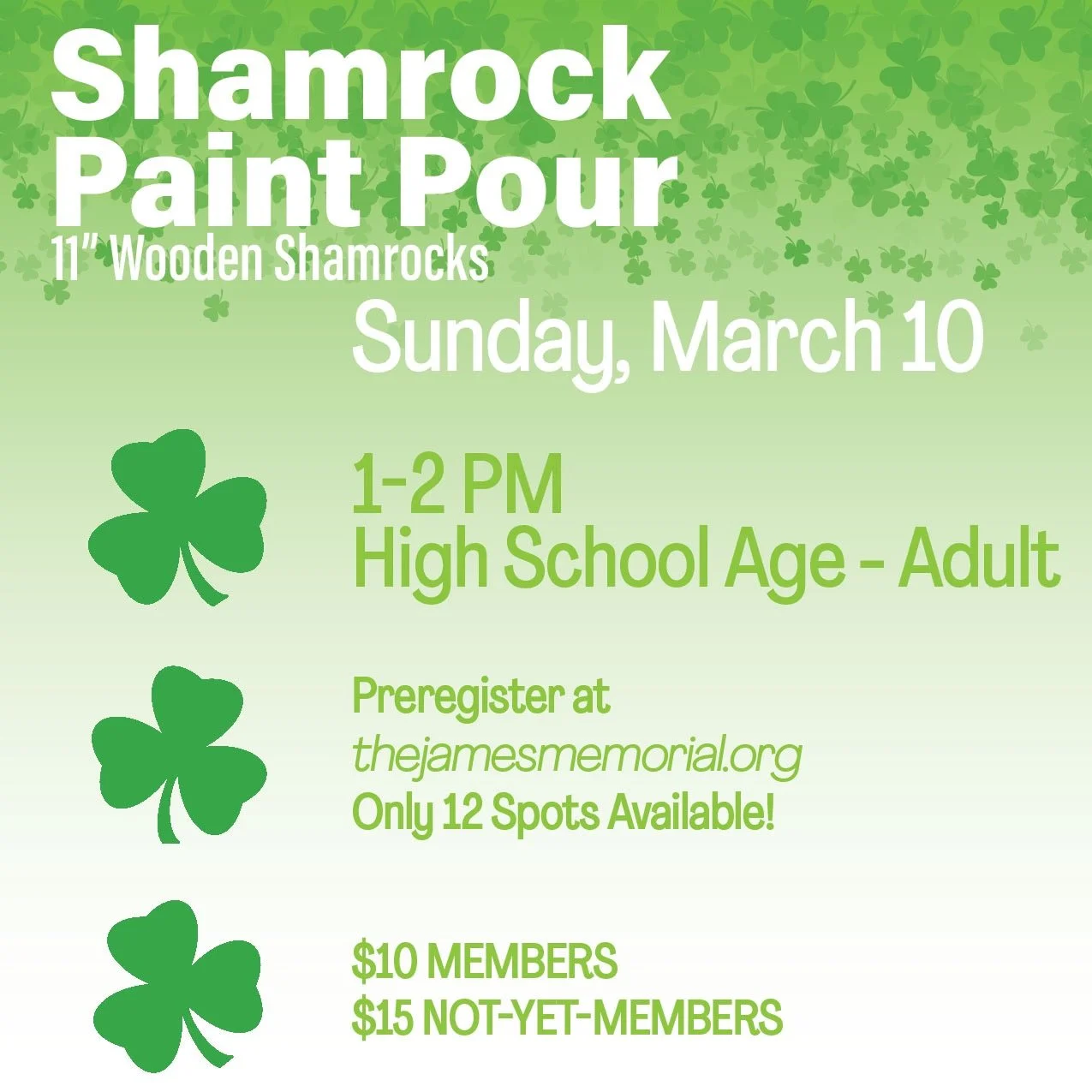 Shamrock Paint Pour - James Memorial Art Center